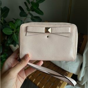 Kate Spade Light Pink Zip Around Wallet Wristlet
